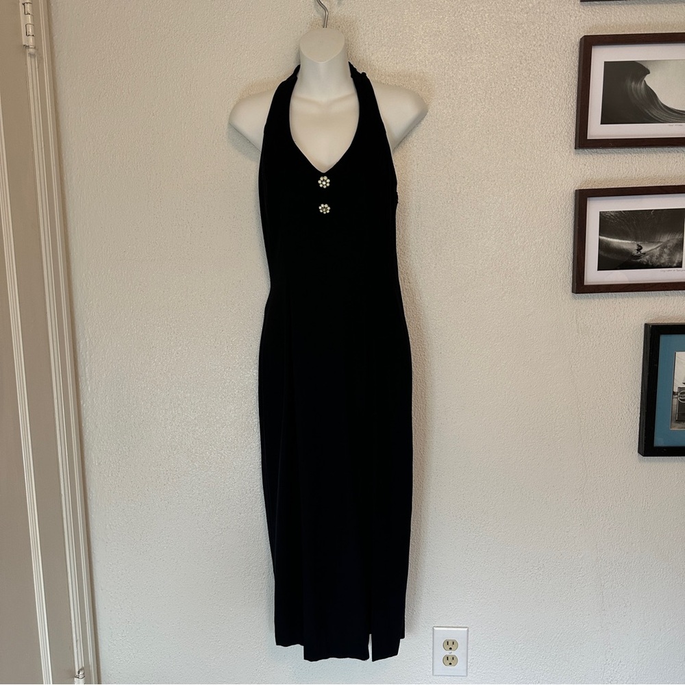 PROM Jessica McClintock Gunne Sax VTG Vintage Y2K black halter formal dress 8